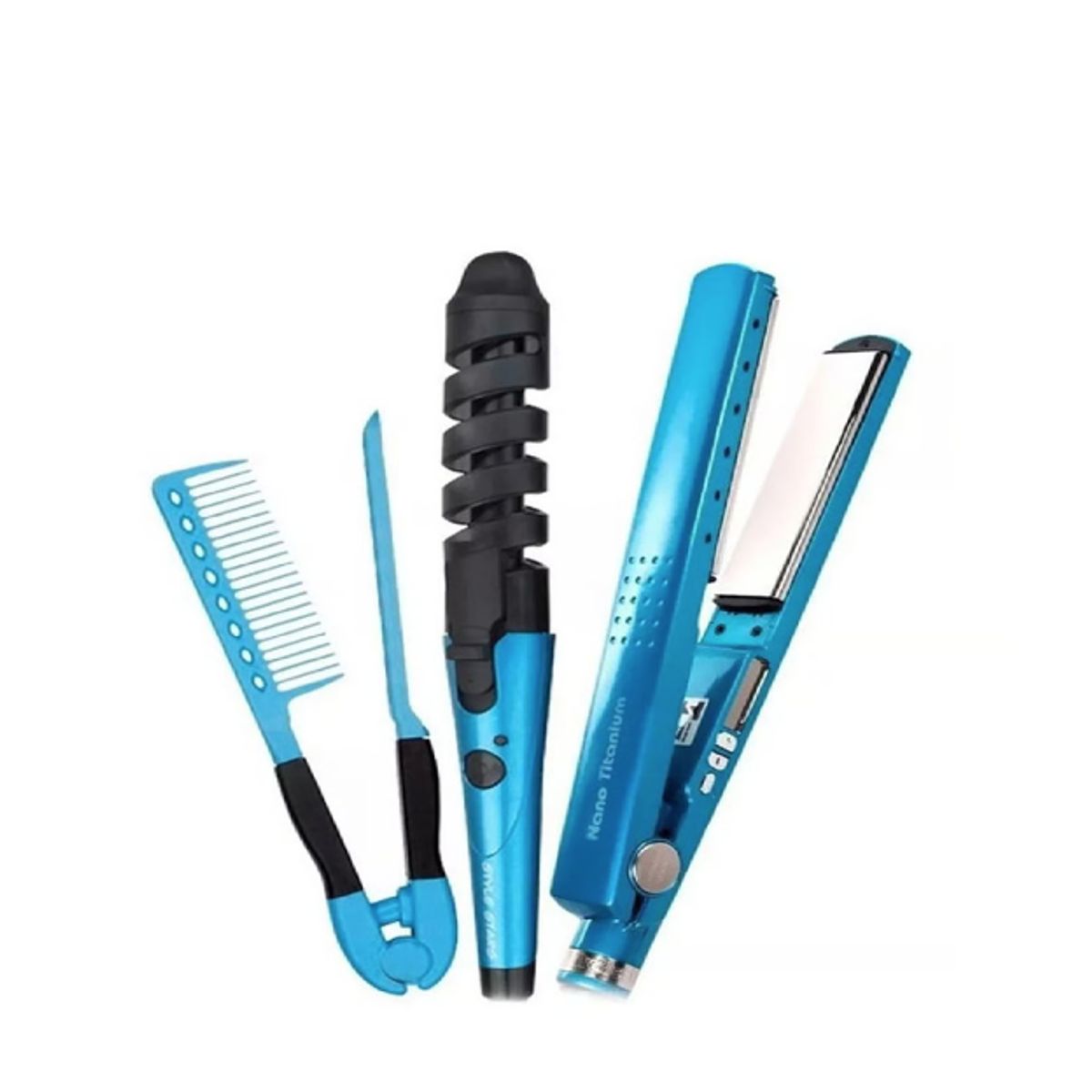 GENERICO - Combo Plancha De Cabello Nano Titanium