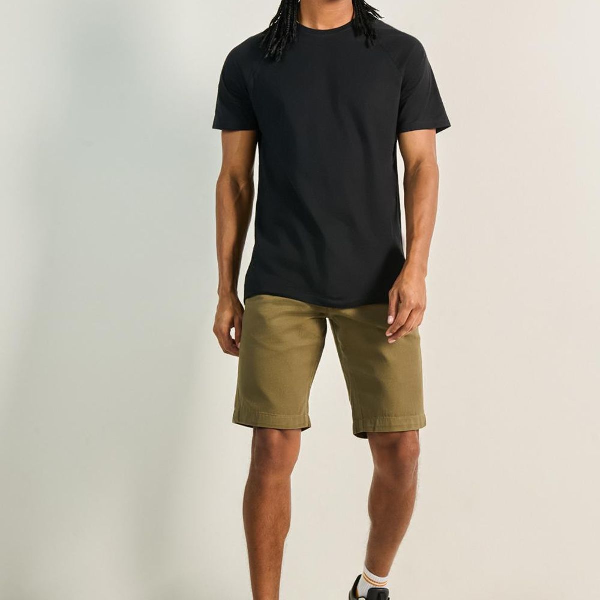 KOAJ - KOAJ Camiseta manga ranglan corta unicolor con cuello redon Hombre