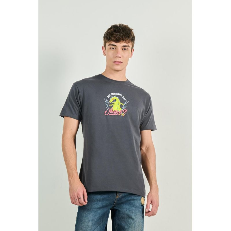 KOAJ - KOAJ Camiseta gris manga corta con arte de Aventuras en Pañale HOMBRE