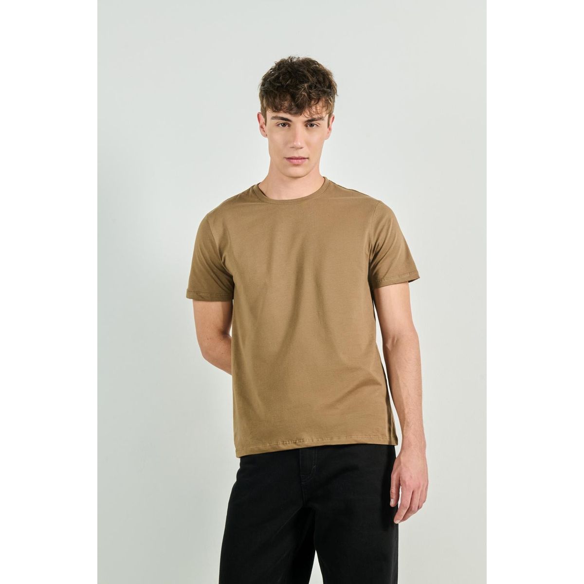 KOAJ - KOAJ Camiseta ajustada unicolor en algodón con manga corta