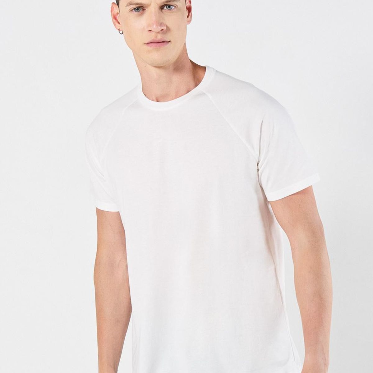 KOAJ - KOAJ Camiseta unicolor en algodón con manga ranglan corta