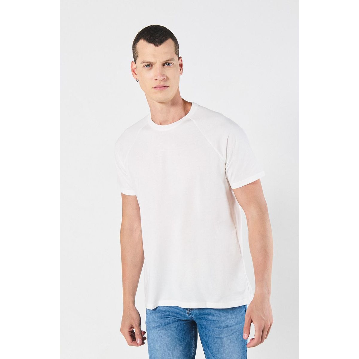 KOAJ - KOAJ Camiseta unicolor en algodón con manga ranglan corta