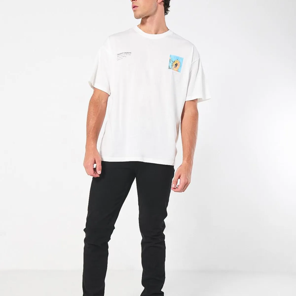 KOAJ - KOAJ Camiseta Oversize para hombre con estampado en frente y Hombre