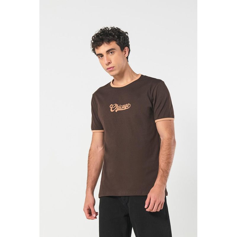 KOAJ - KOAJ Camiseta manga corta unicolor con contrastes y estampado  HOMBRE