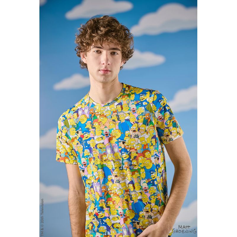 KOAJ - KOAJ Camiseta manga corta con estampado en frente de Simpsons HOMBRE