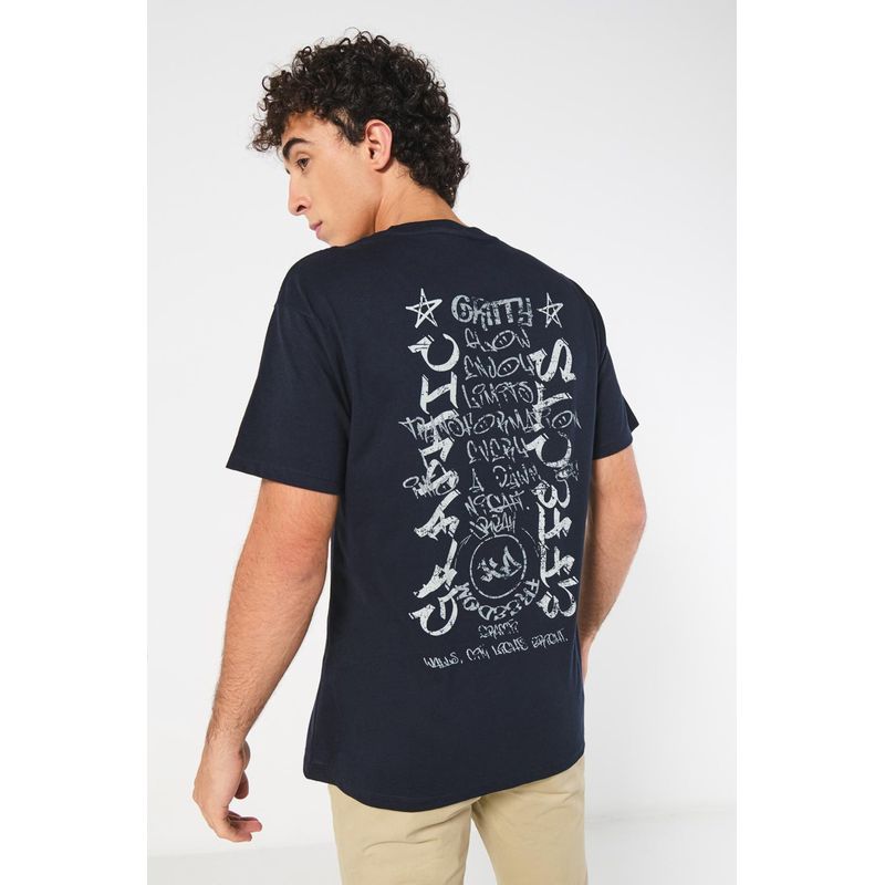KOAJ - KOAJ Camiseta con diseño artístico urbano unicolor y manga cor HOMBRE