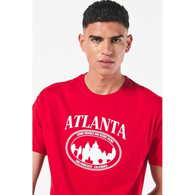 KOAJ - KOAJ Camiseta manga corta unicolor con estampado en frente est HOMBRE