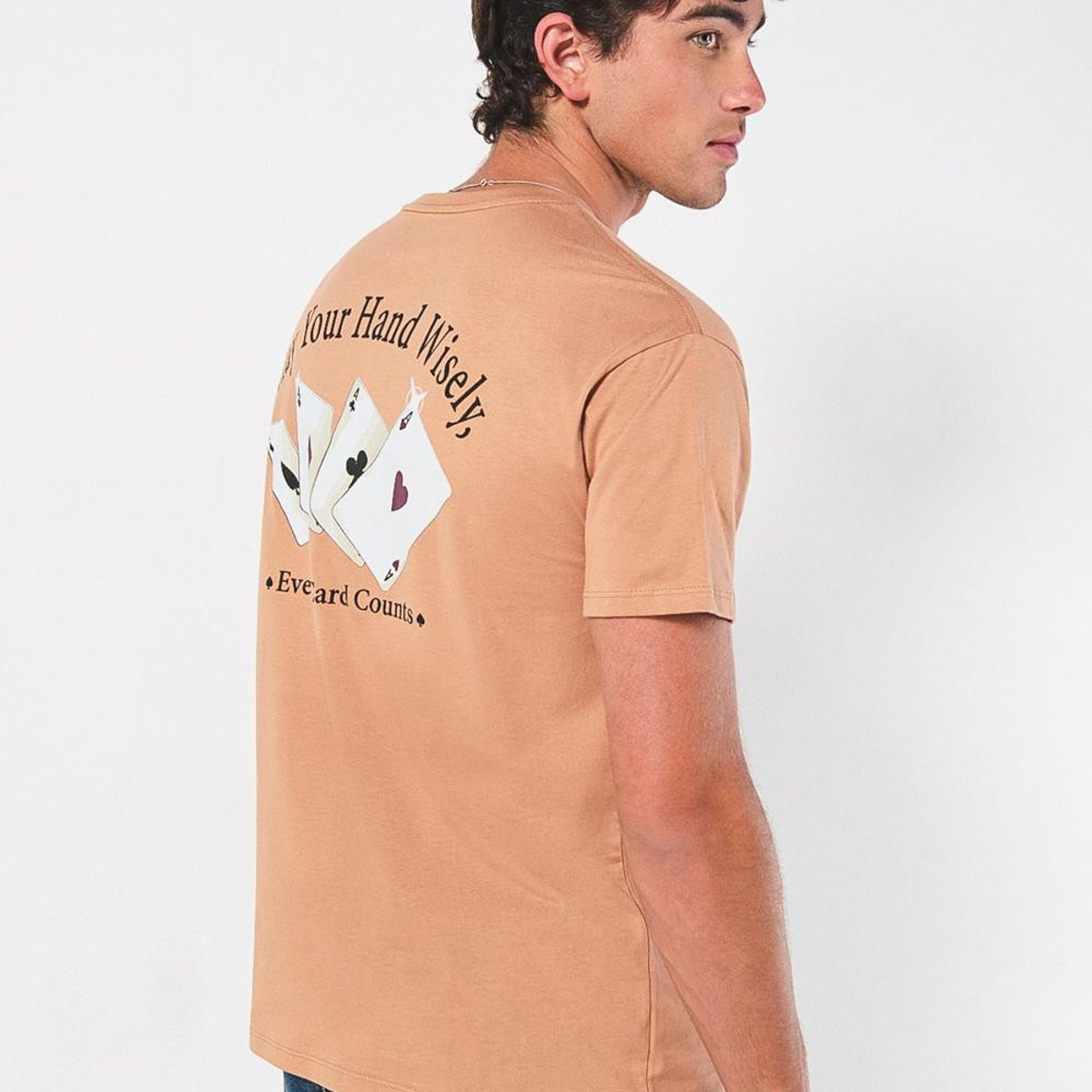 KOAJ - KOAJ Camiseta manga corta unicolor con arte de futuro en es Hombre