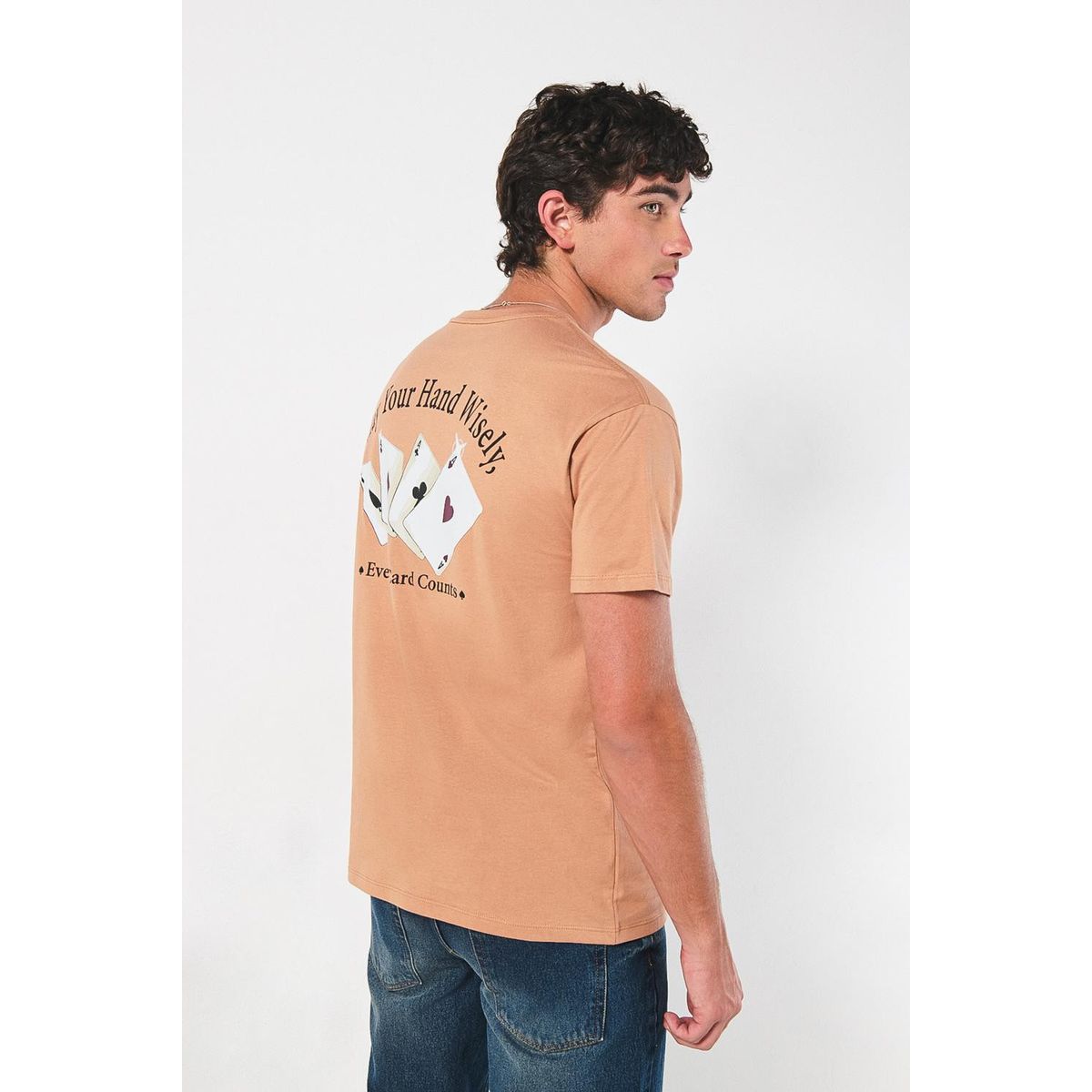 KOAJ - KOAJ Camiseta manga corta unicolor con arte de futuro en es Hombre