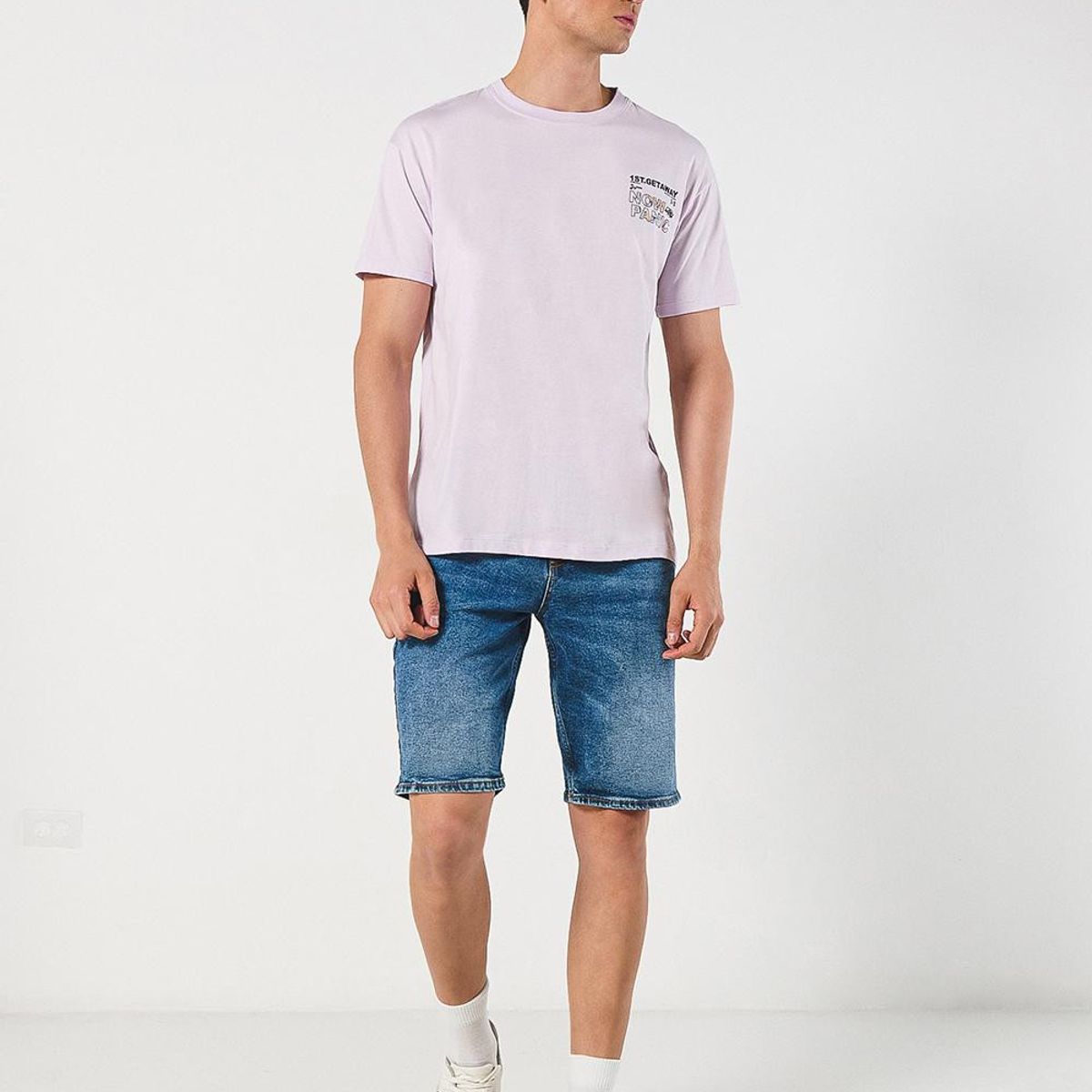 KOAJ - KOAJ Camiseta unicolor manga corta con diseños futuristas Hombre