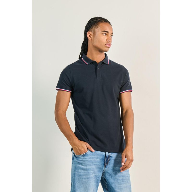 KOAJ - KOAJ Camiseta para hombre tipo polo unicolor cuenta con detall HOMBRE