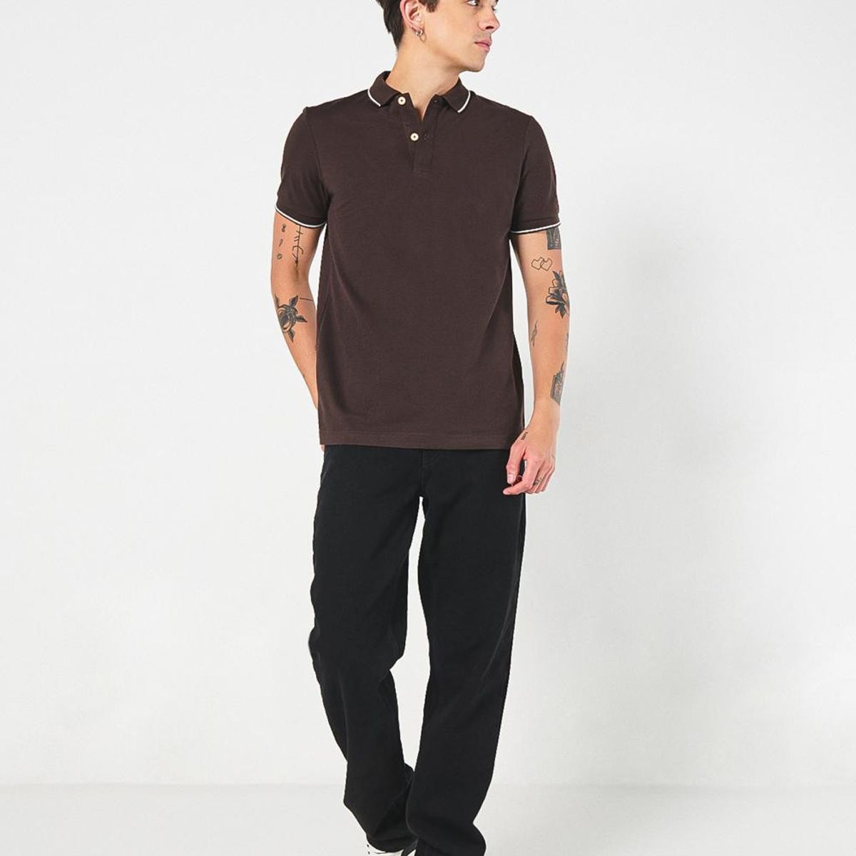 KOAJ - KOAJ Camiseta manga corta polo unicolor con doble botón en f Hombre