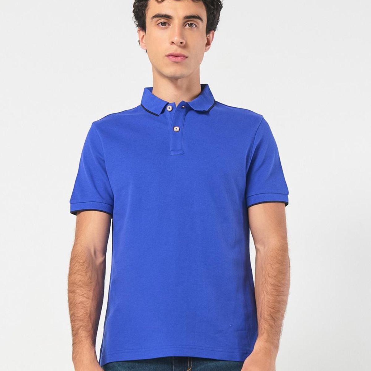 KOAJ - KOAJ Camiseta polo unicolor con doble botón y manga corta Hombre