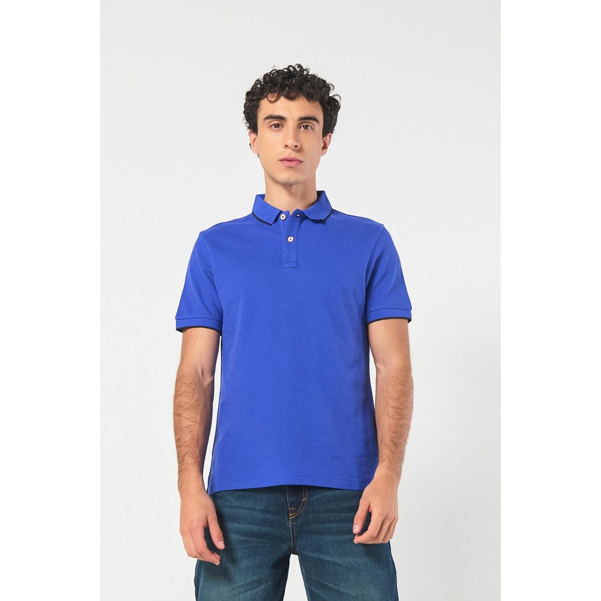 KOAJ - KOAJ Camiseta polo unicolor con doble botón y manga corta Hombre