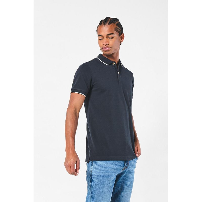 KOAJ - KOAJ Camiseta Polo unicolor con cuello y puños tejido Hombre