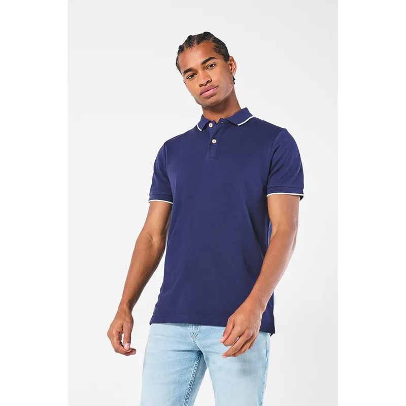 KOAJ - KOAJ Camiseta Polo unicolor con cuello y puños tejido Hombre