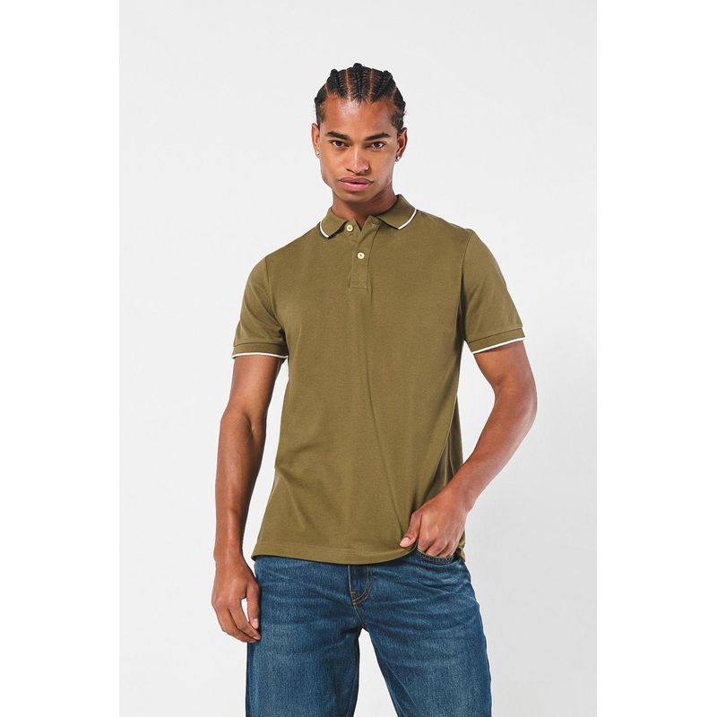KOAJ - KOAJ Camiseta Polo unicolor con cuello y puños tejido Hombre