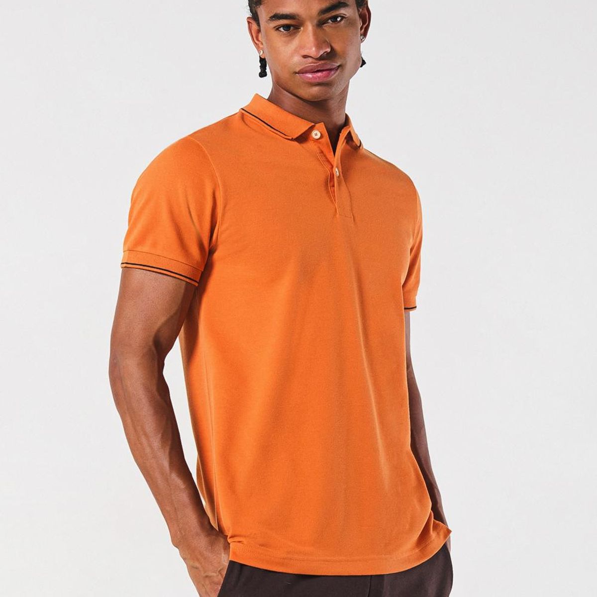 KOAJ - KOAJ Camiseta manga corta polo unicolor con doble botón en f Hombre