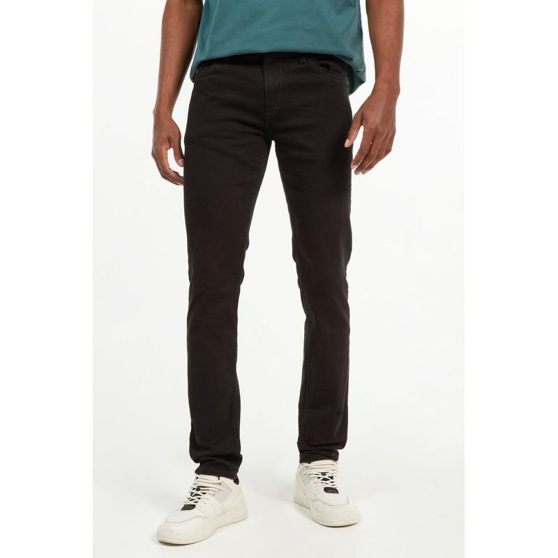 KOAJ - KOAJ Jean negro tipo skinny tiro bajo con ajuste ceñido HOMBRE