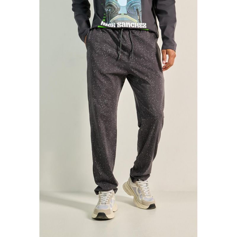 KOAJ - KOAJ Pantalón jogger gris con diseños de Rick and Morty HOMBRE