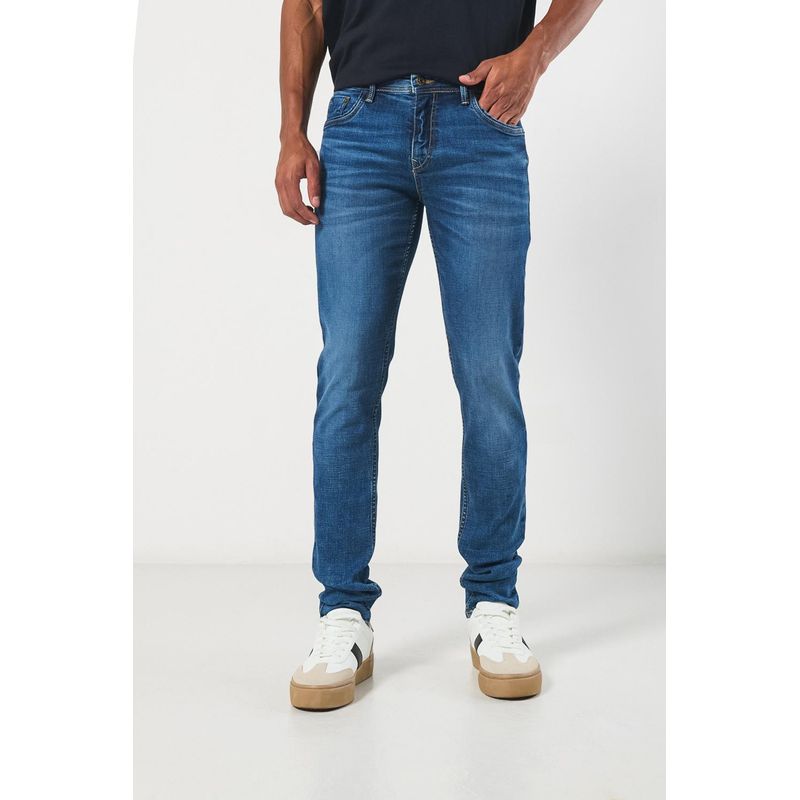 KOAJ - KOAJ Jean skinny tiro bajo azul con ajuste ceñido y cremallera HOMBRE