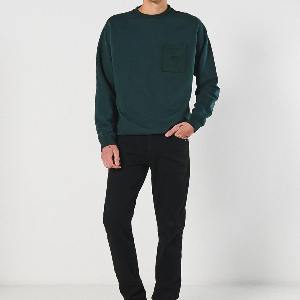 KOAJ - KOAJ Jean slim ajustado negro con bolsillos y tiro bajo Hombre