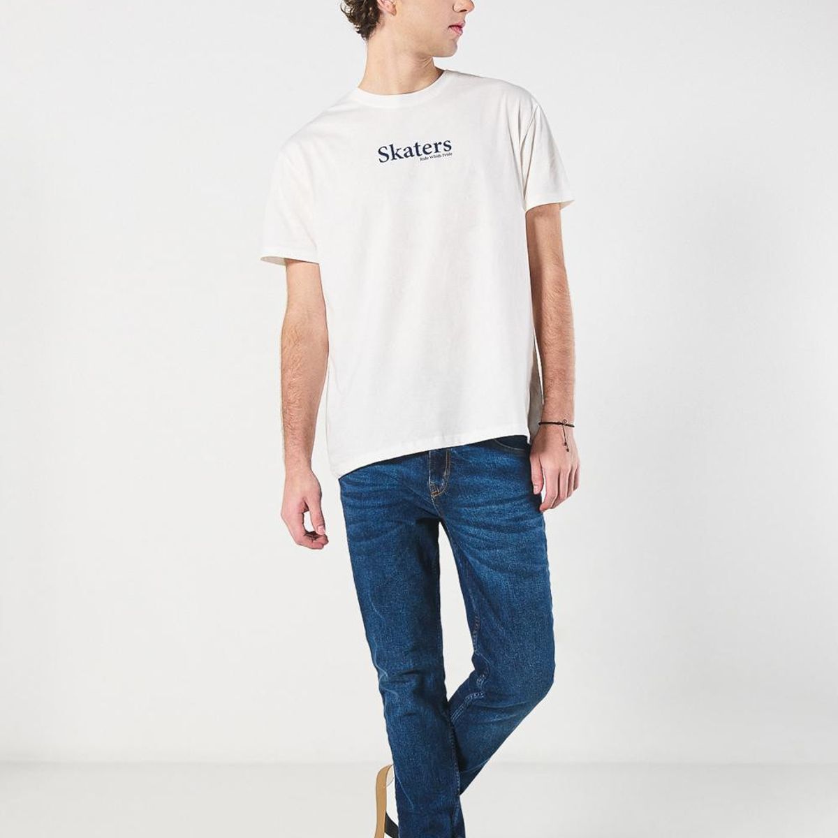 KOAJ - KOAJ Jean azul oscuro slim con desgastes sutiles y tiro bajo HOMBRE
