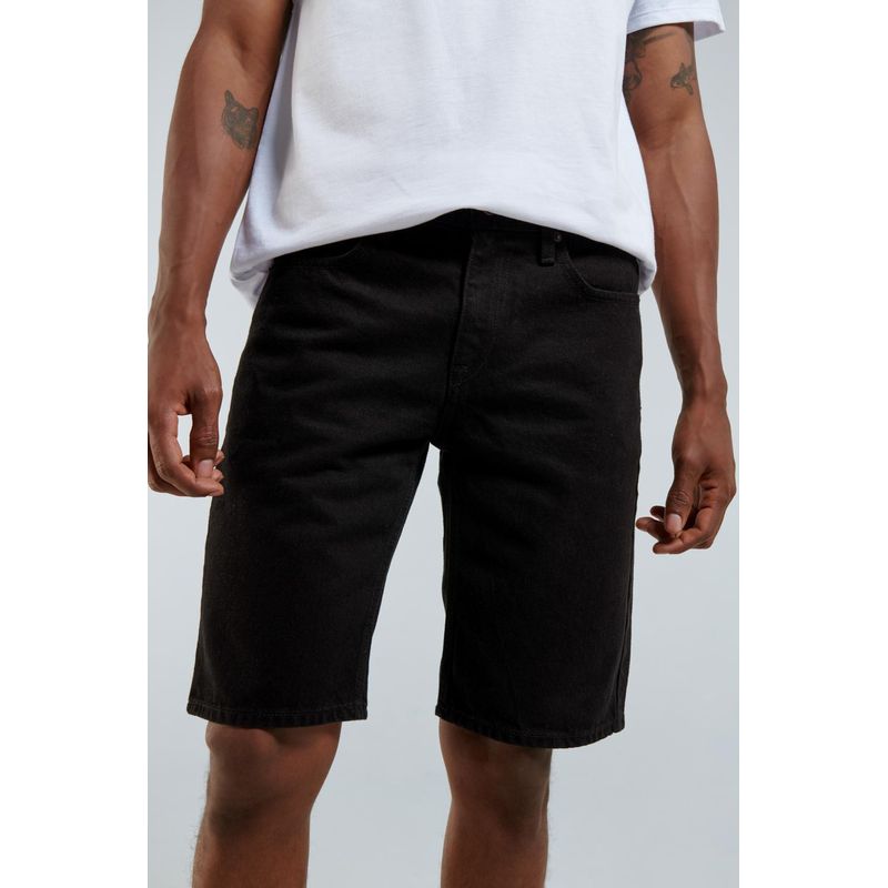 KOAJ - KOAJ Bermuda slim negra en jean con bolsillos funcionales y ti HOMBRE
