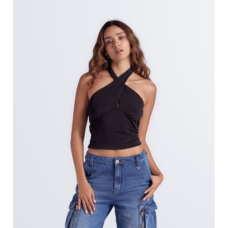 DEREK - Blusa Cruzada con Escote Para Mujer Derek