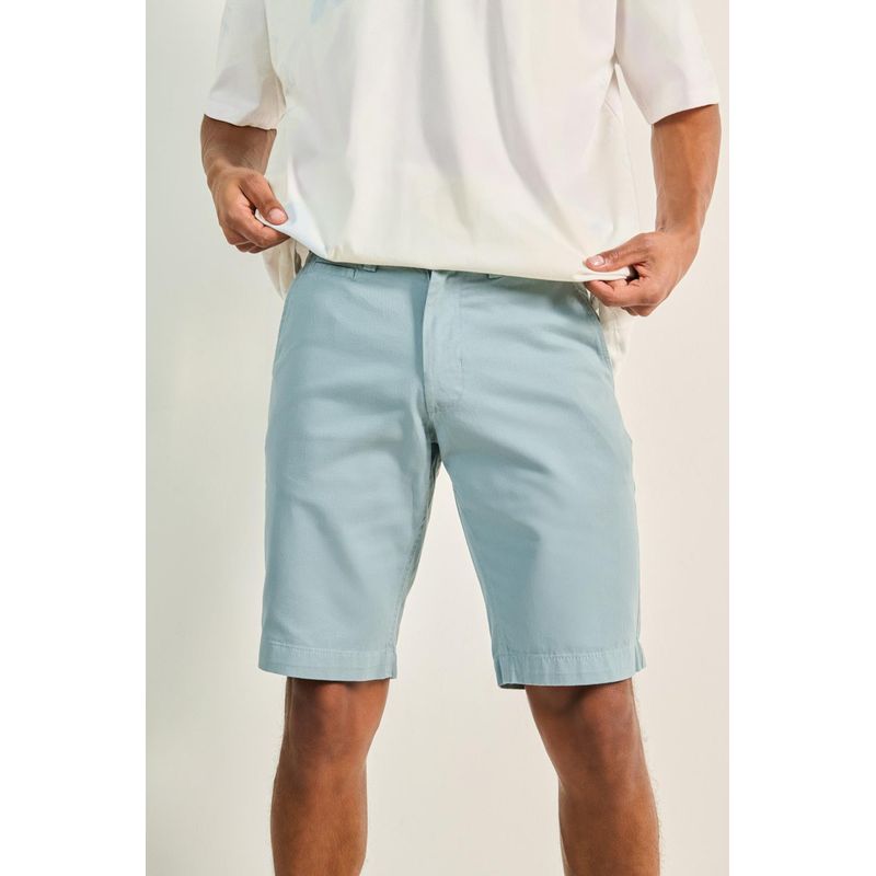 KOAJ - KOAJ Bermuda unicolor en dril para hombre, confeccionada en te HOMBRE