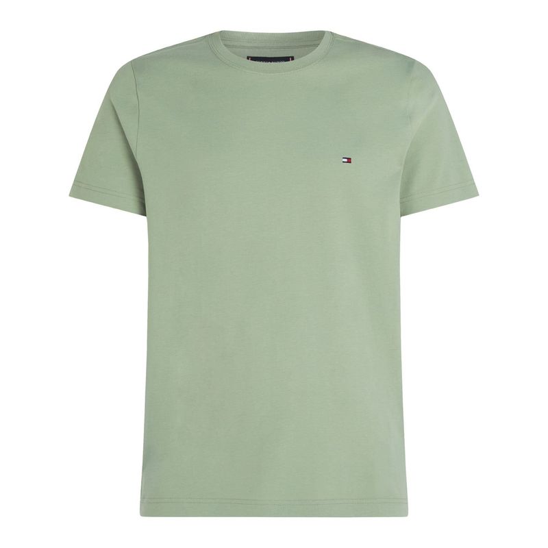 TOMMY HILFIGER - Camiseta verde essential con logo Tommy Hilfiger