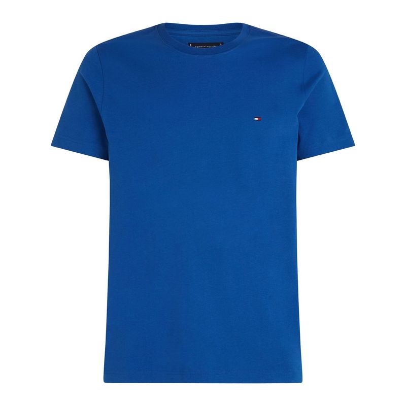 TOMMY HILFIGER - Camiseta azul essential con logo Tommy Hilfiger