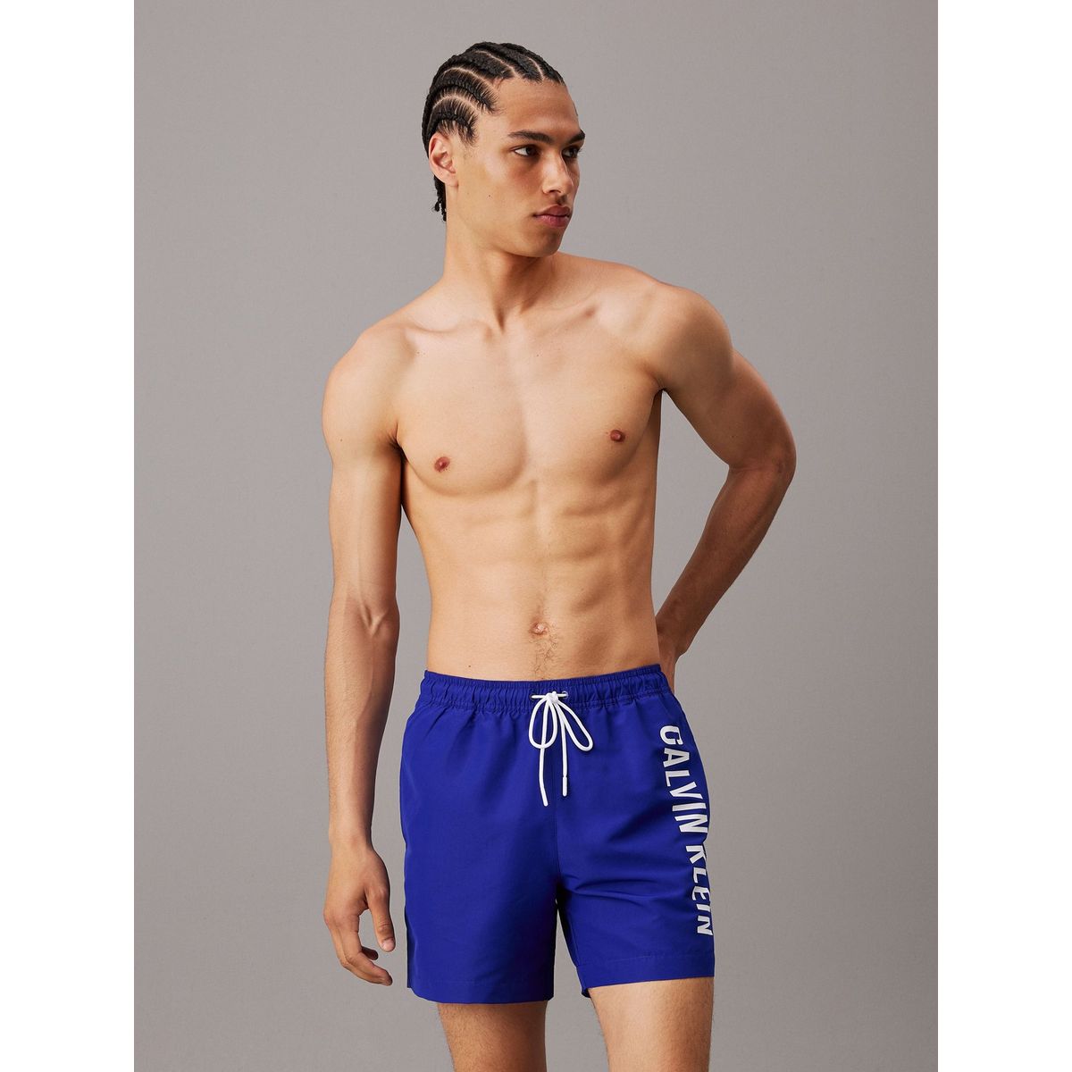 CALVIN KLEIN - Bermuda De Baño azul de largo medio con cordón - Intense Power Calvin Klein
