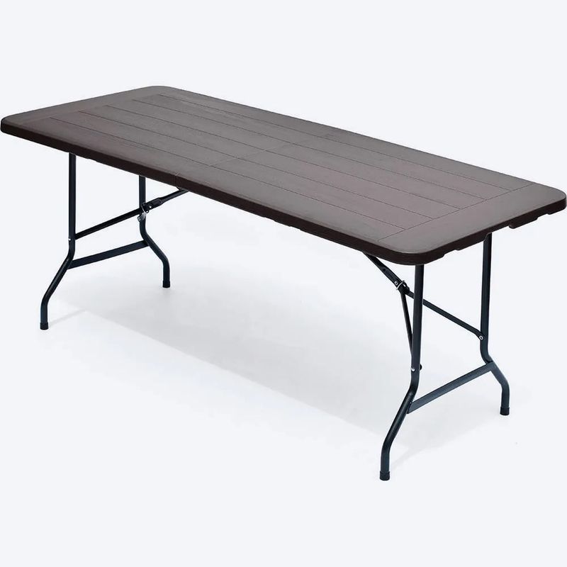RIMAX - Mesa Plegable Estilo Madera Rimax Negra