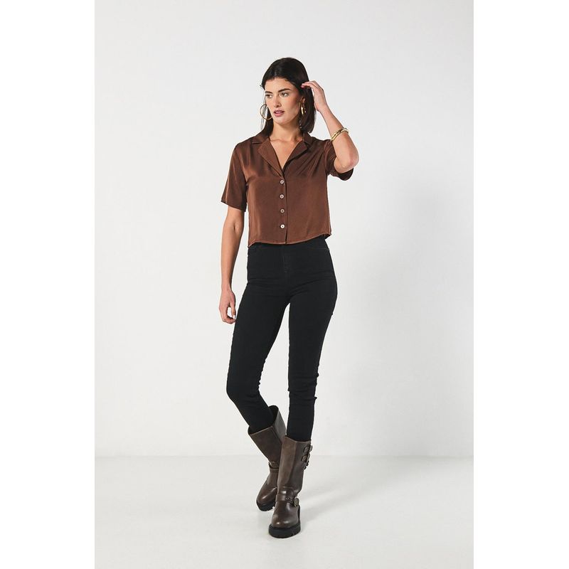KOAJ - KOAJ BLUSA CAMISERA CROP MANGA CORTA. MUJER