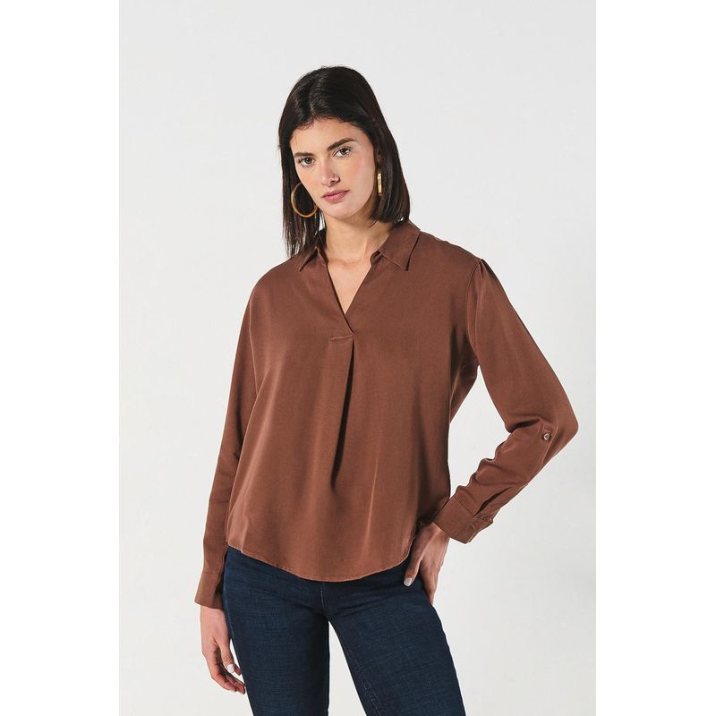 KOAJ - KOAJ BLUSA CON PRENSE Y MANGA LARGA. MUJER