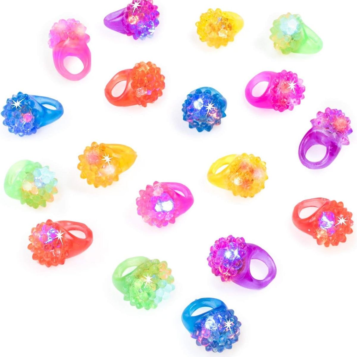 GENERICO - Anillos De Luz Led Goma Ajustables Para Fiestas X6 Unidades