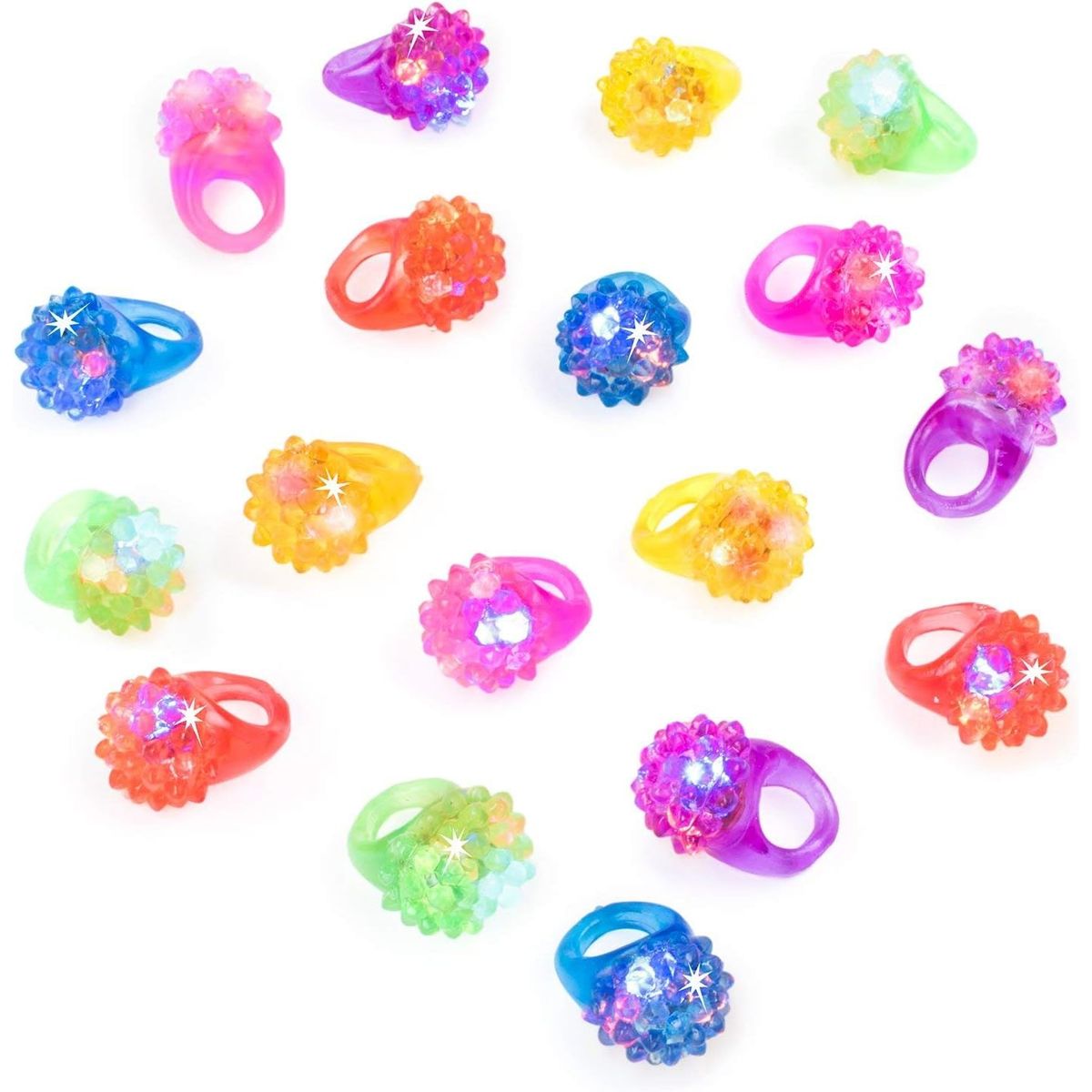 GENERICO - Anillos De Luz Led Goma Ajustables Para Fiestas X6 Unidades