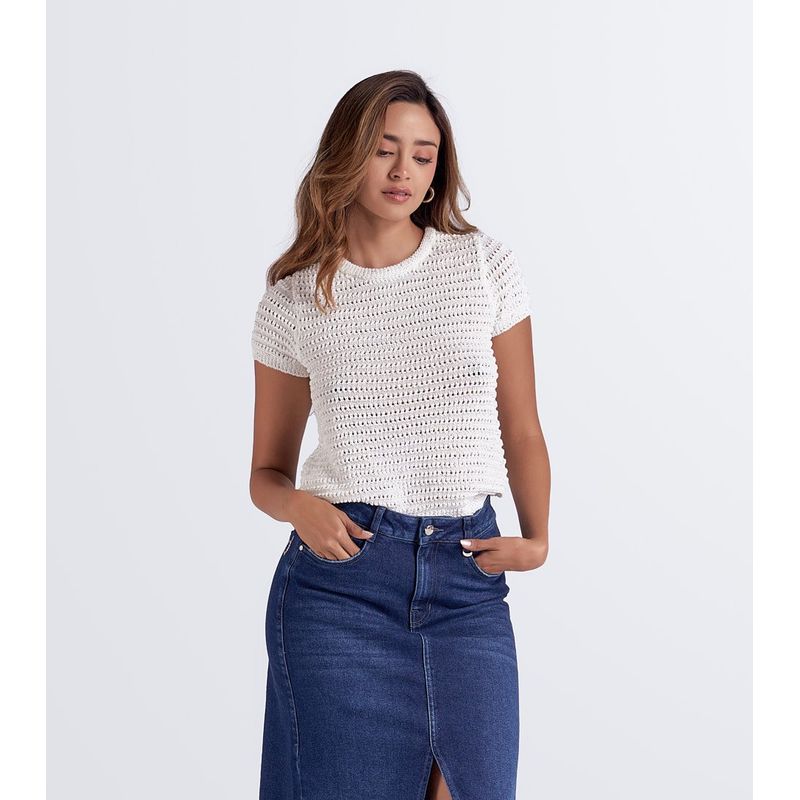 DEREK - Blusa Cuello Redondo Unicolor Derek
