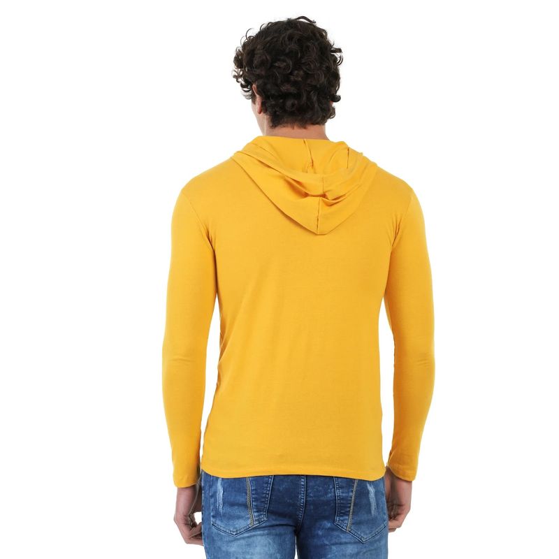 MANPOTSHERD - Camiseta Manga Larga Capota Hombre Mostaza Manpotsherd