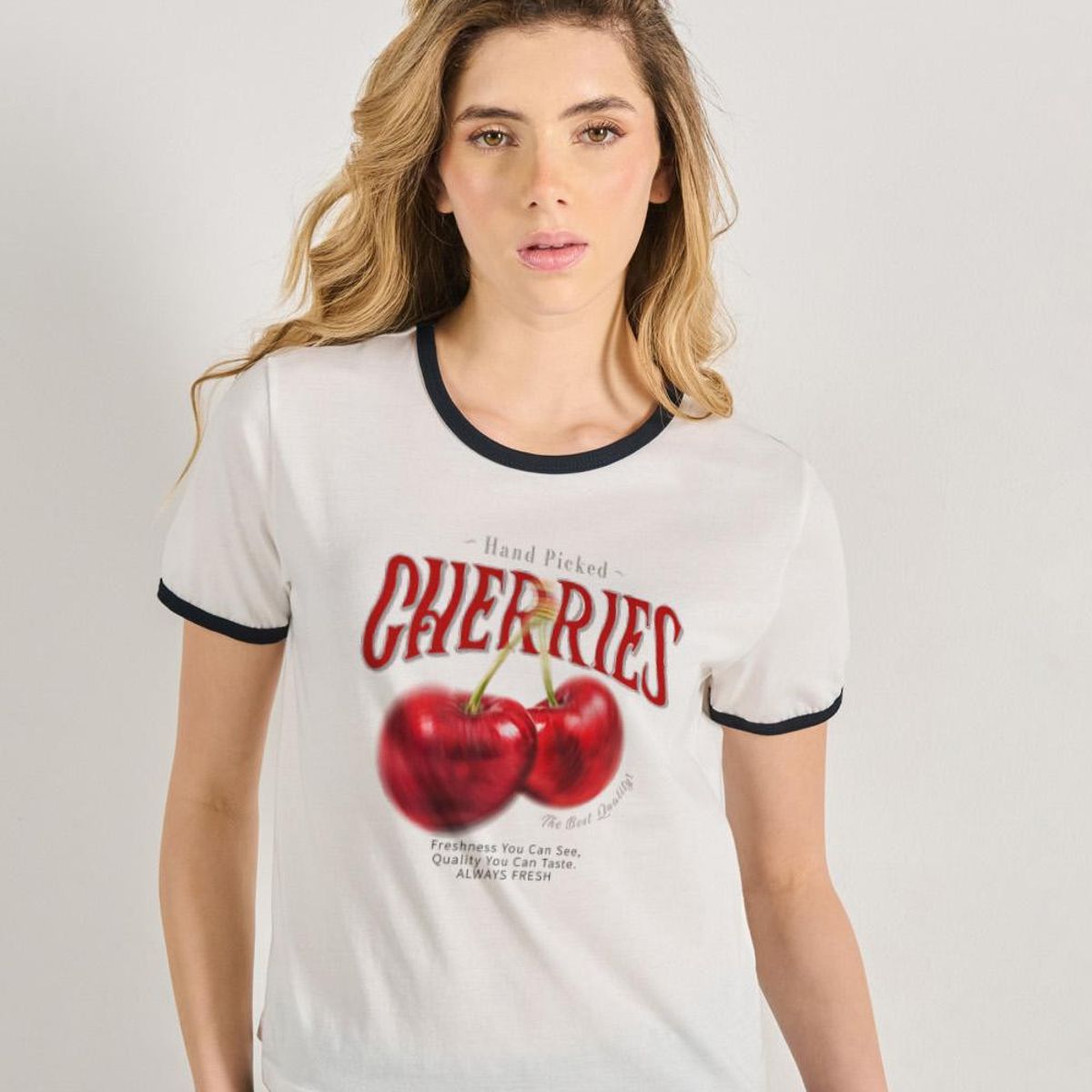 KOAJ - KOAJ Camiseta de contrastes femenina de cherries MUJER
