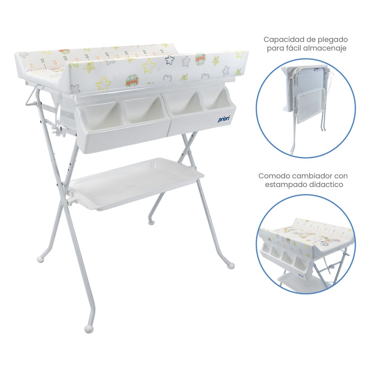 PRIORI - Bañera Bebe Portátil con Cambiador Priori Bali Jirafa