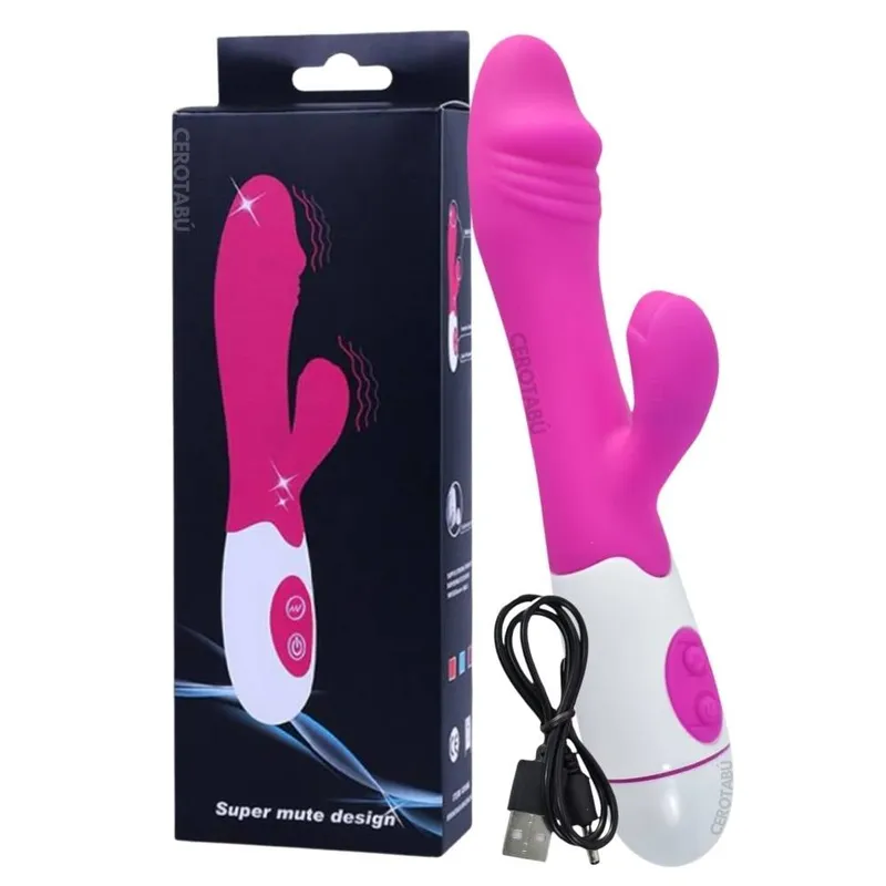 GENERICO - Vibrador Doble Estimulación Clítoris Punto G Recargable Fucsia