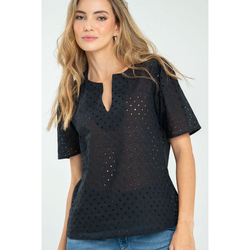 RAGGED - Blusa bonnie Negro Ragged