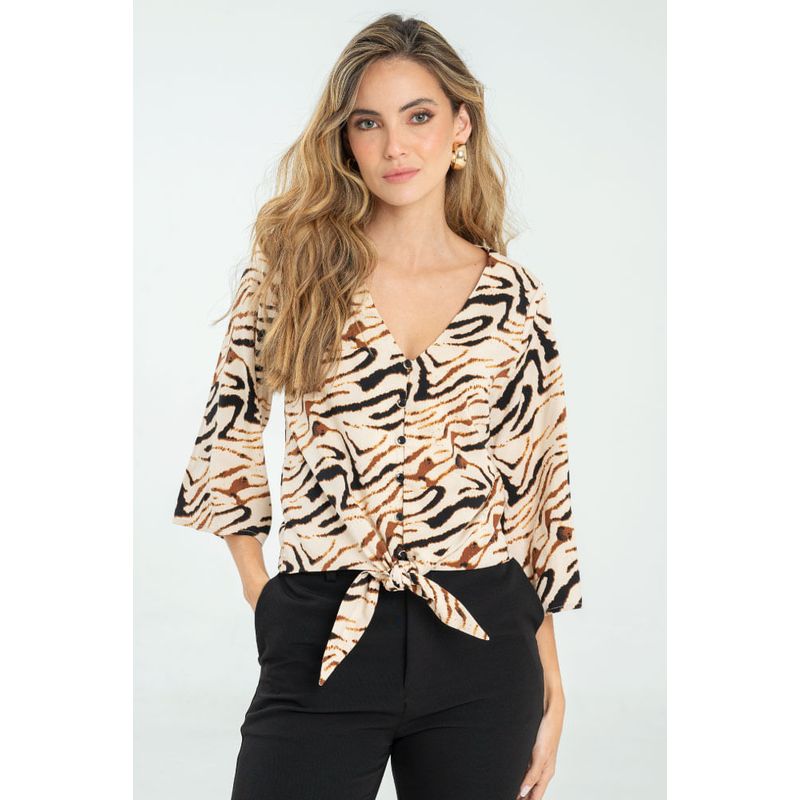 RAGGED - Blusa ahine Cafe puro Ragged