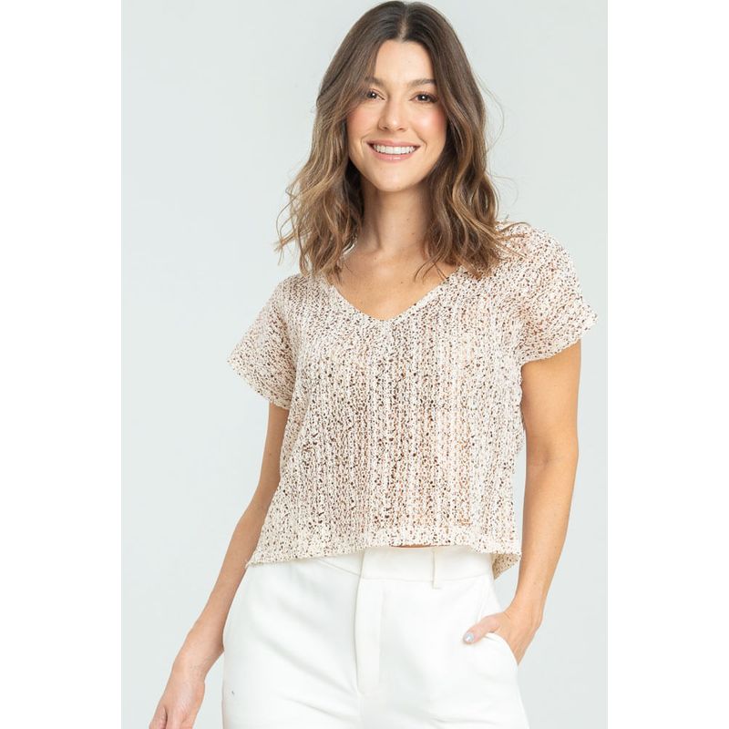 RAGGED - Blusa tejida brillo Cobre Ragged
