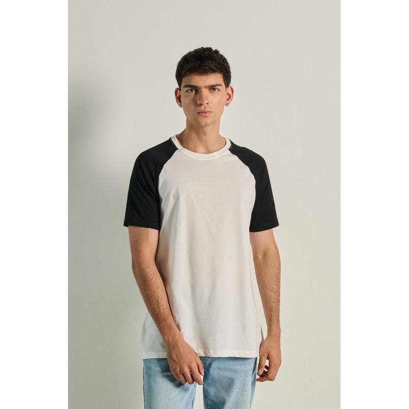 KOAJ - KOAJ Camiseta unicolor con manga ranglan corta en contraste HOMBRE