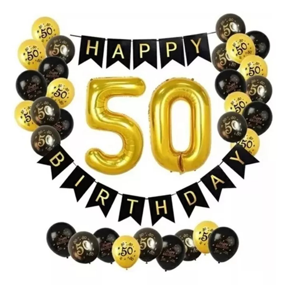 GENERICO - Kit Globos 50 Años Decoración De Cumpleaños Fiesta