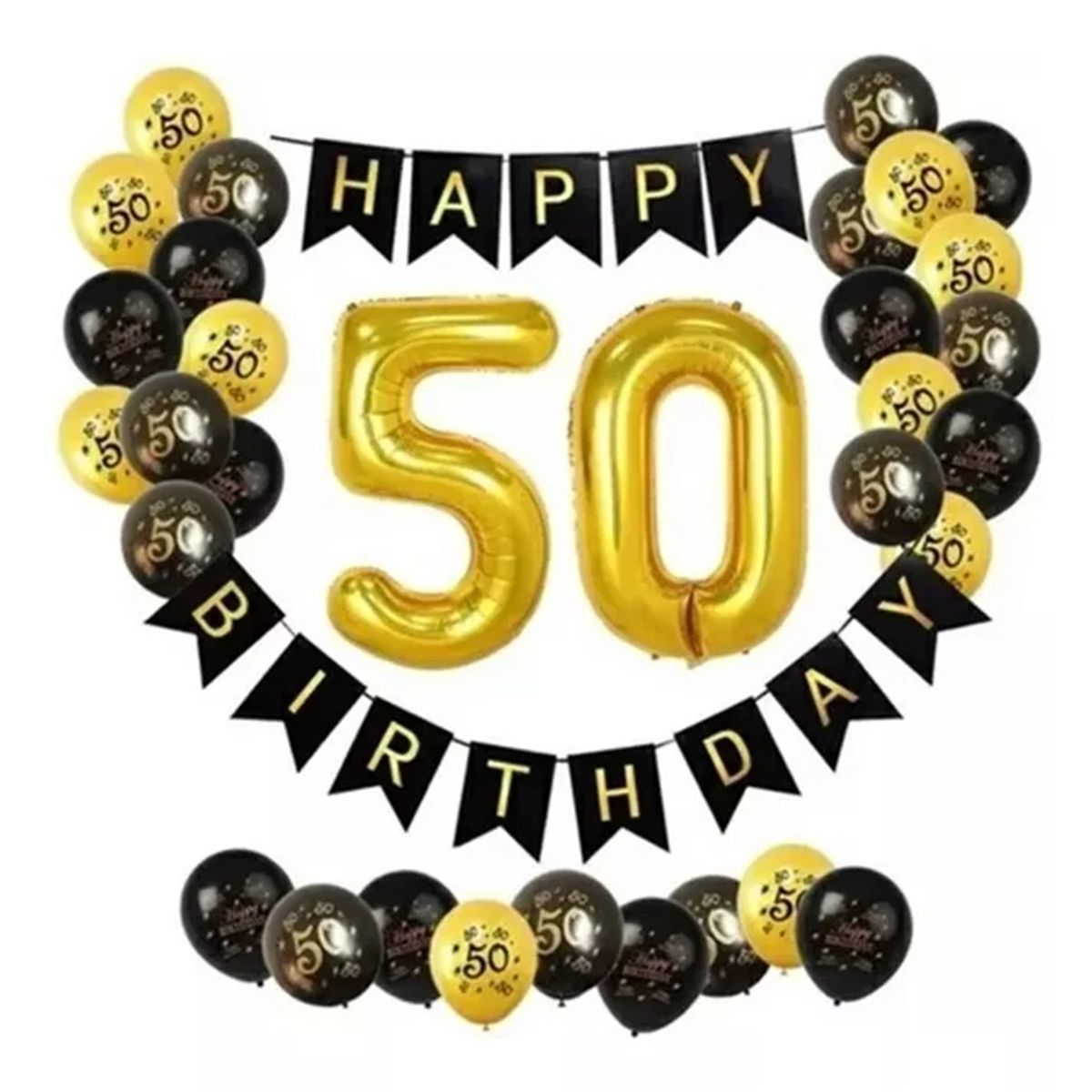 GENERICO - Kit Globos 50 Años Decoración De Cumpleaños Fiesta