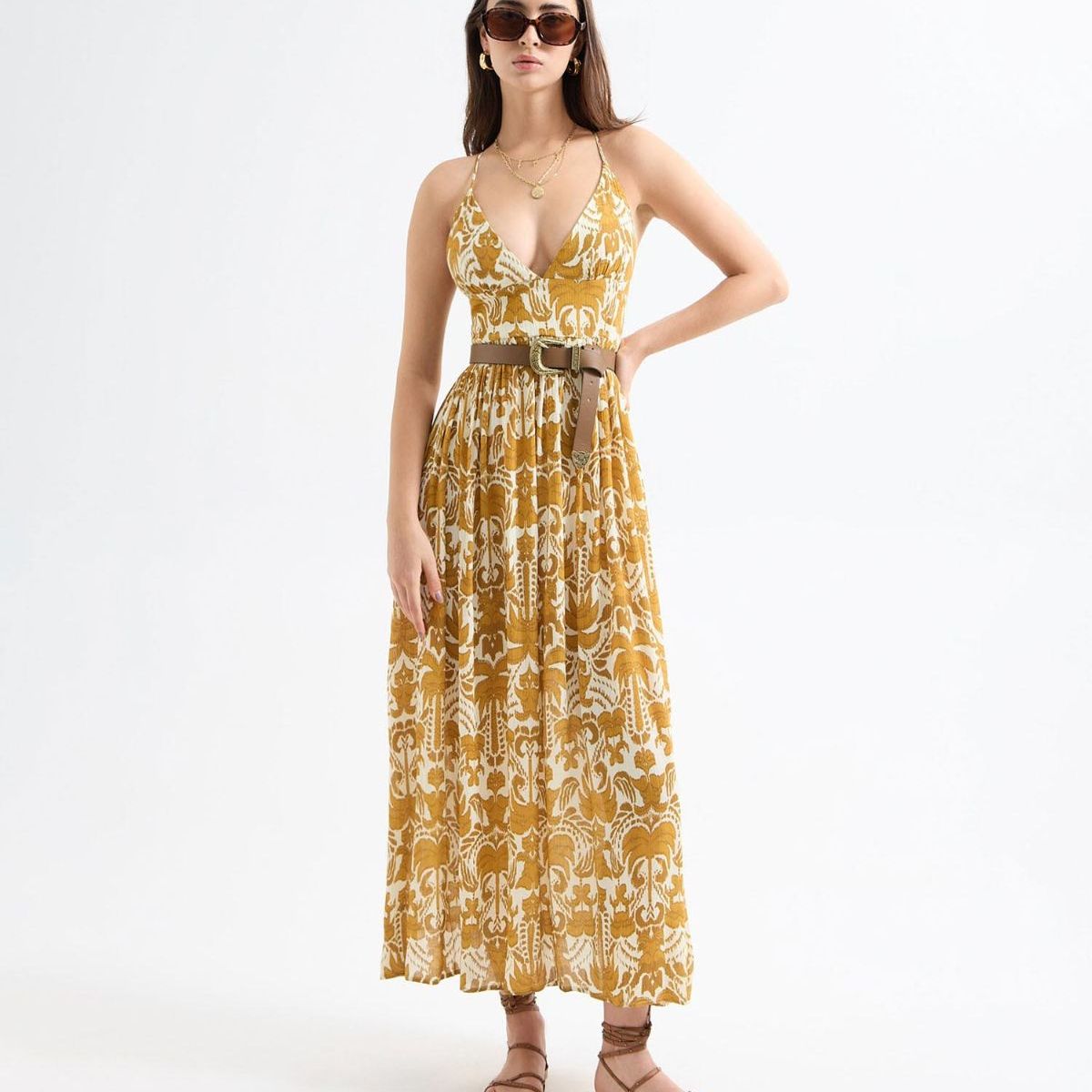 SEVEN SEVEN - Vestido Para Mujer Manga Sisa Color Mostaza Marca Seven Seven #28171356